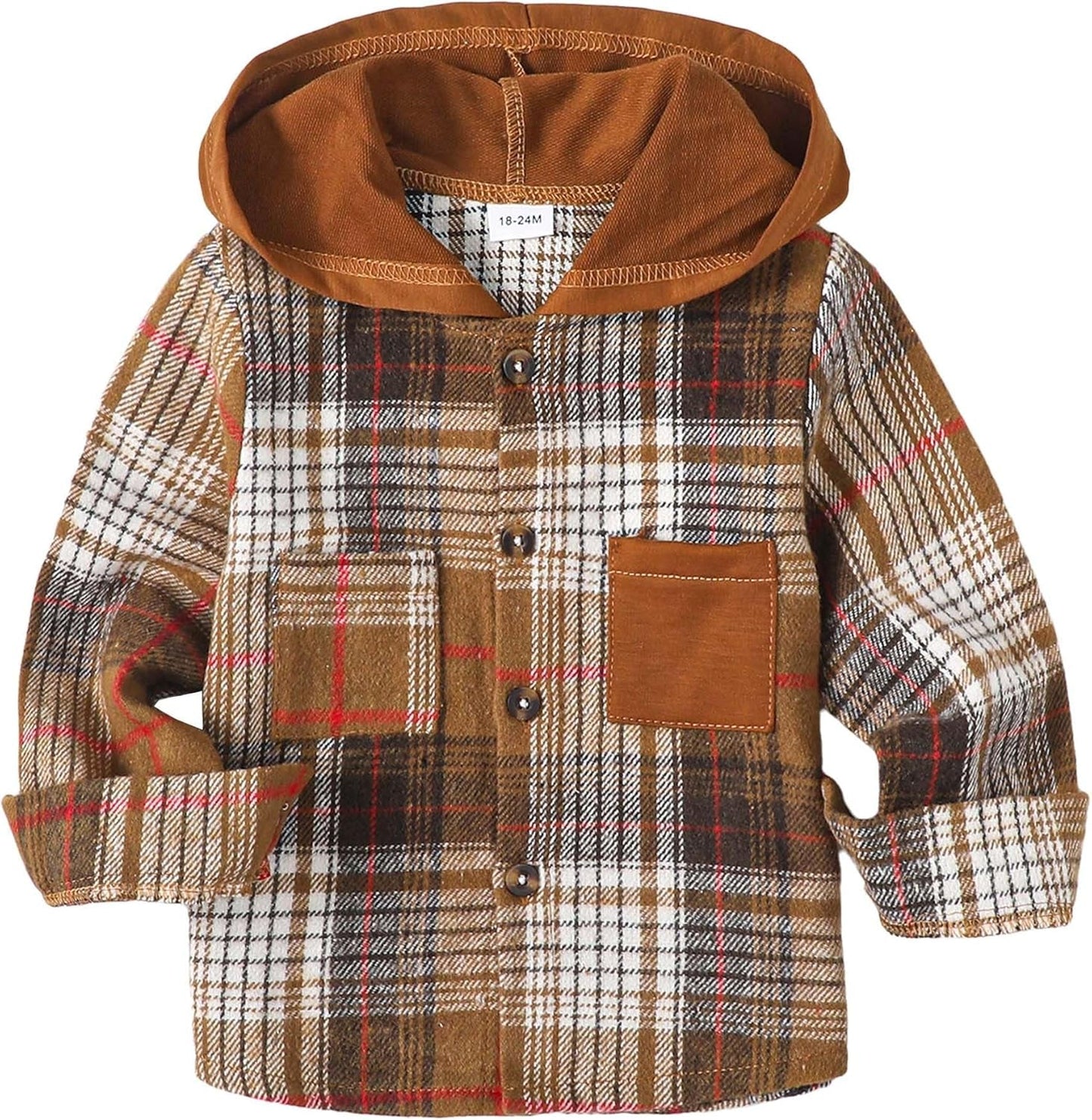 Baby Toddler Boys Long Sleeve Shirt Flannel Buffalo Plaid Shirts Button down Jacket Top Outfit Fall Winter Clothes