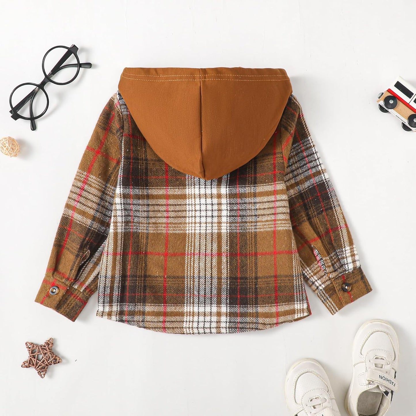 Baby Toddler Boys Long Sleeve Shirt Flannel Buffalo Plaid Shirts Button down Jacket Top Outfit Fall Winter Clothes