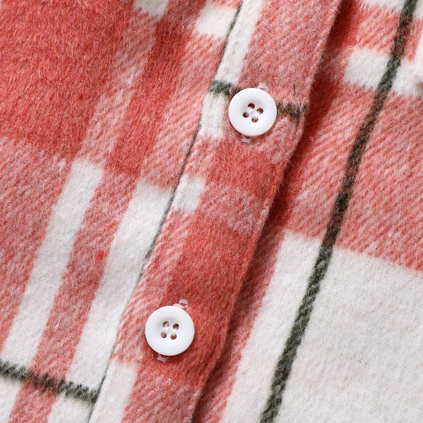 Baby Boys Girls Clothes 18M-6T Autumn/Winter Long Sleeve Coat Flannel Stand Collar Plaid Shirt Button Red Boys and Girls Coat