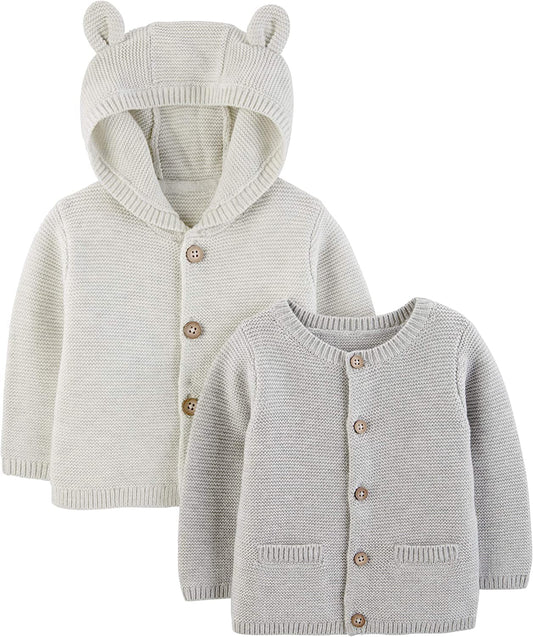 Unisex Babies Knit Cardigan Sweaters
