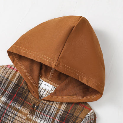 Baby Toddler Boys Long Sleeve Shirt Flannel Buffalo Plaid Shirts Button down Jacket Top Outfit Fall Winter Clothes