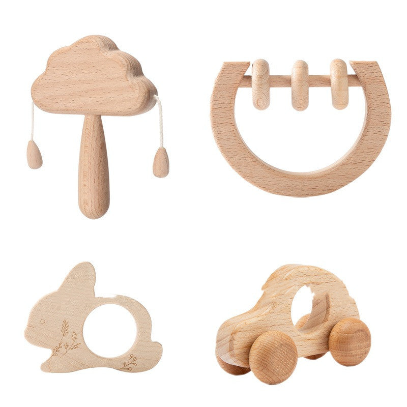 Wooden Cloud Rattle Set