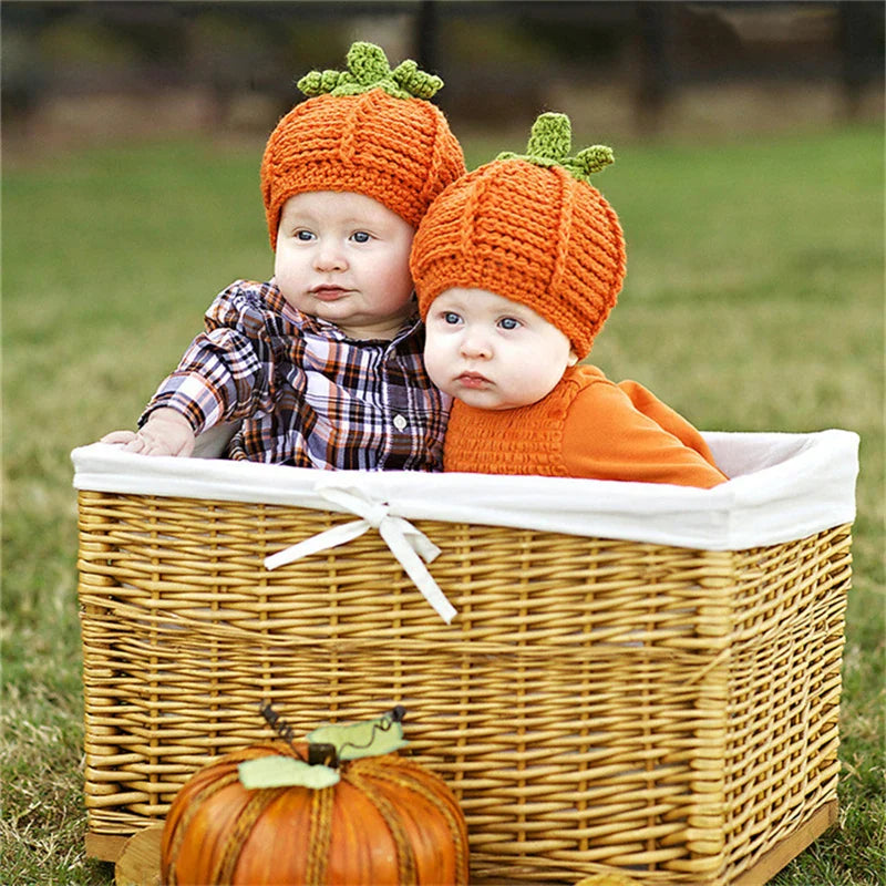 Baby Hat Cute Infant Halloween Hats Knitted Cap Newborn Baby Knitting Orange Pumpkin Bonnet Photography Accessories