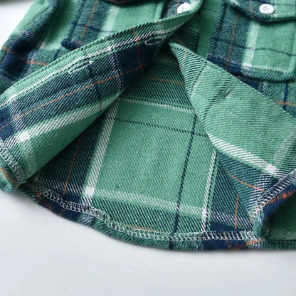 Newborn Uniex Baby Boys Girls Long Sleeve Flannel Shirts Single Breasted Lapel Blouse Tops Toddler Infant Clothes