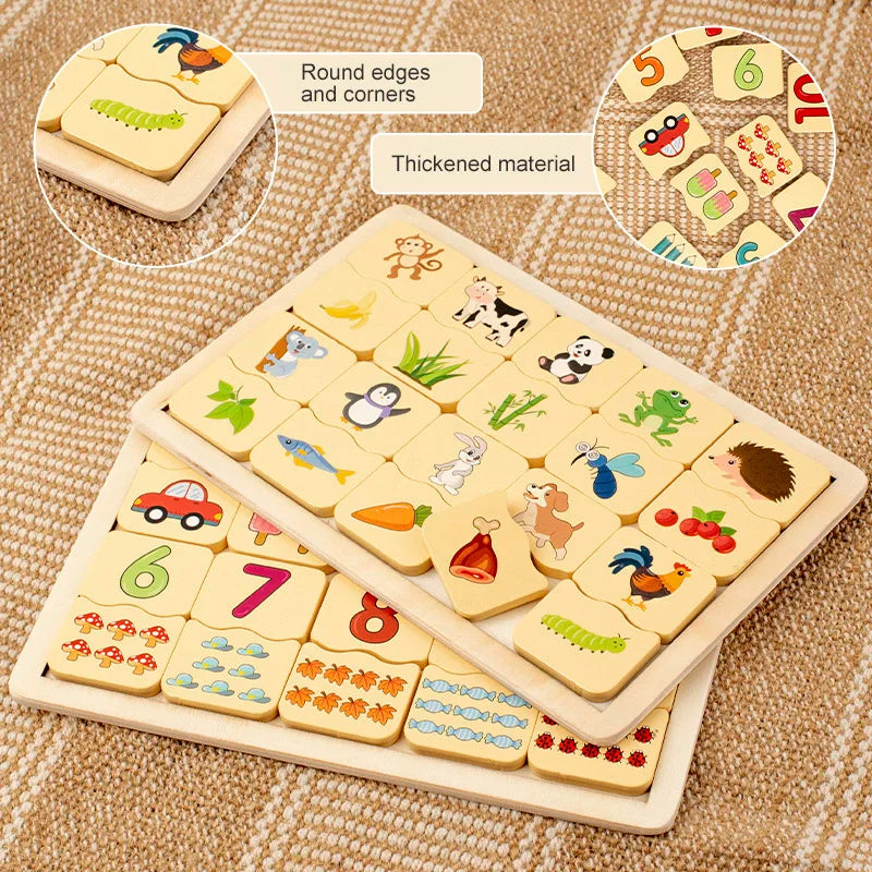 Kids Number Animal Cognitive Matching Puzzle