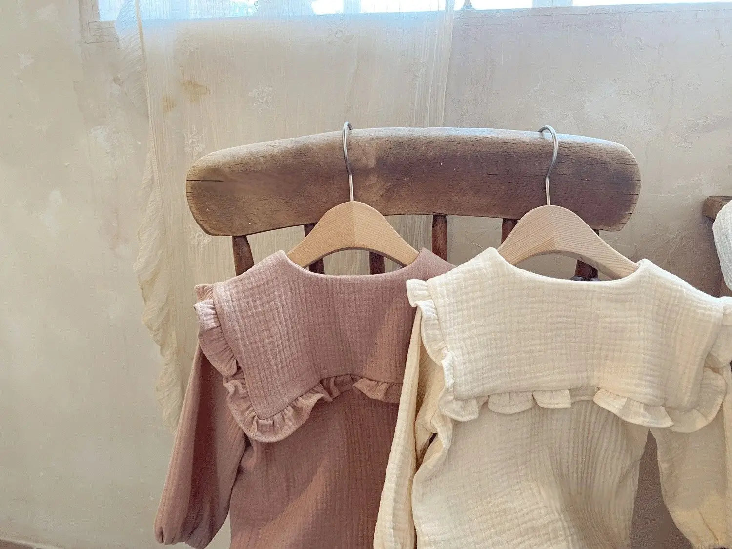2Pcs Newborn Baby Girls Clothes Organic Cotton Ruffled Collar Lapel Long Sleeve Shirt Top + Bread Pants Korean Casual Clothing