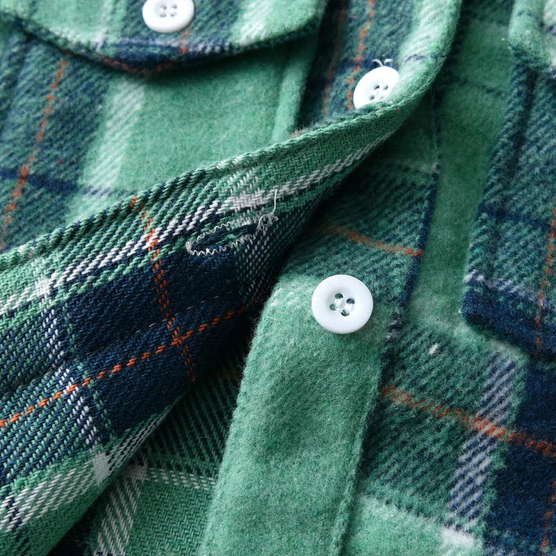 Newborn Uniex Baby Boys Girls Long Sleeve Flannel Shirts Single Breasted Lapel Blouse Tops Toddler Infant Clothes