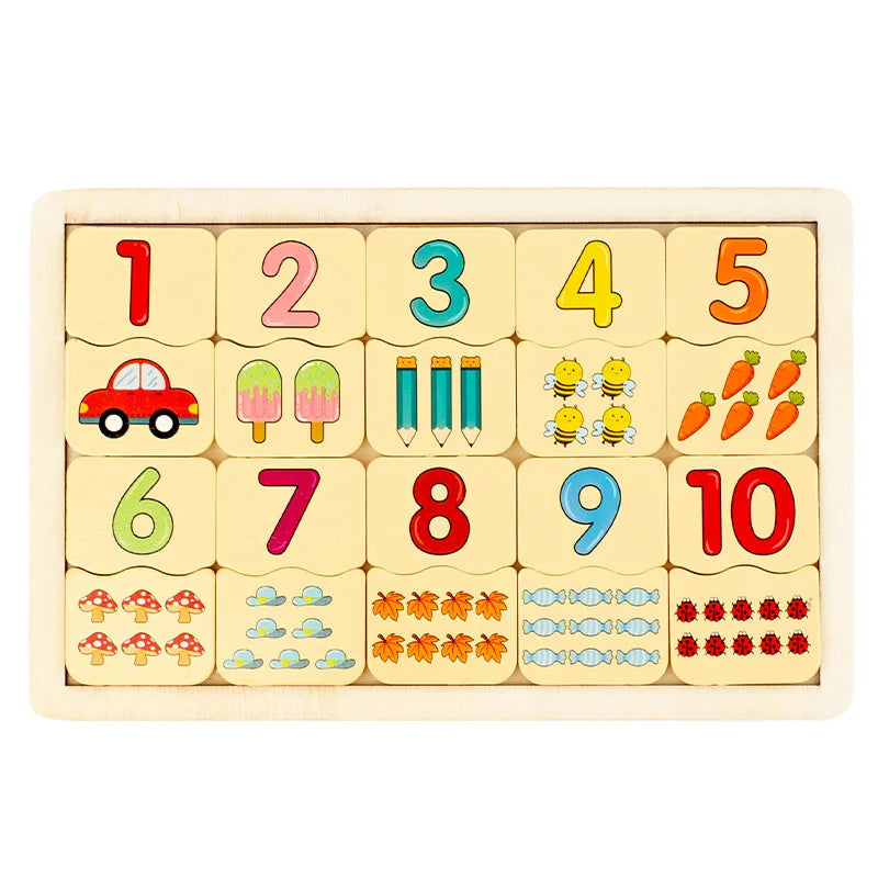 Kids Number Animal Cognitive Matching Puzzle
