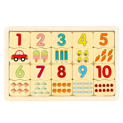 Kids Number Animal Cognitive Matching Puzzle