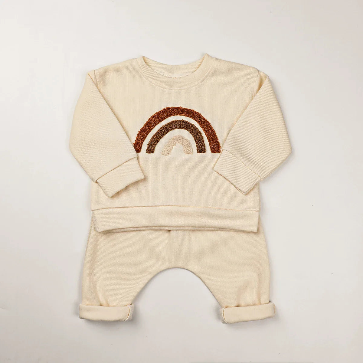 Europe Baby Cotton Knit Clothing Sets Kids Boys Girls Spring Clothes Loose Tracksuit Pullovers Tops+Pants 2PCS Outfits