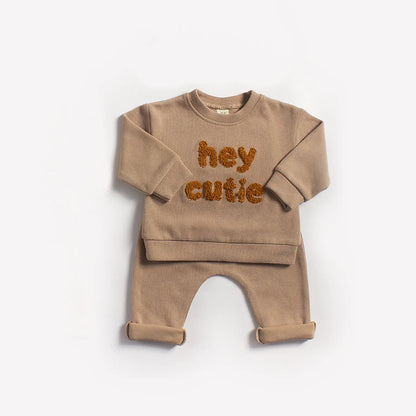 Europe Baby Cotton Knit Clothing Sets Kids Boys Girls Spring Clothes Loose Tracksuit Pullovers Tops+Pants 2PCS Outfits