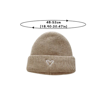 Love Heart Embroidery Baby Knit Hats
