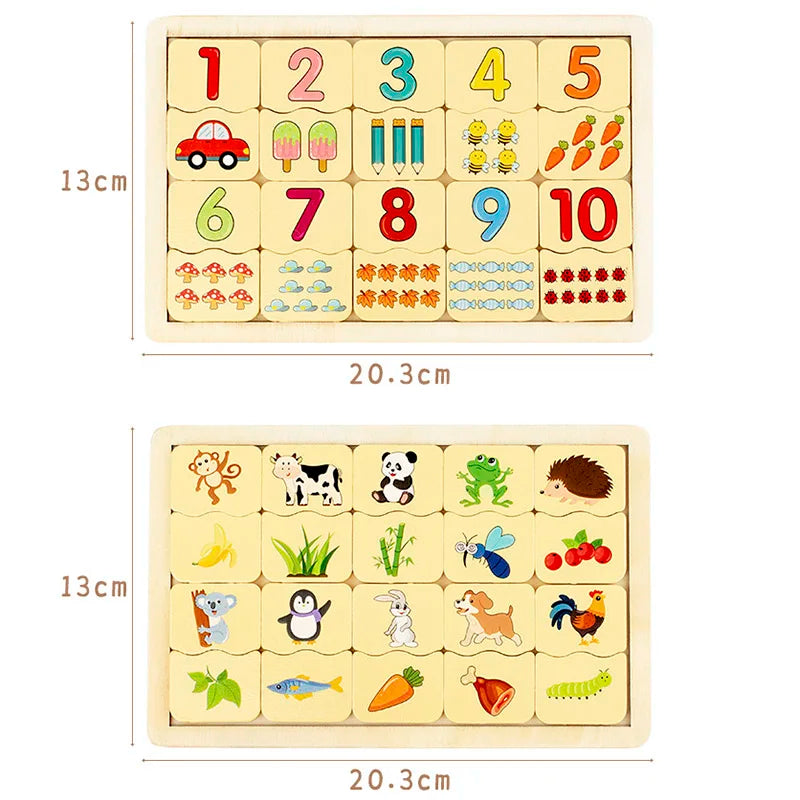 Kids Number Animal Cognitive Matching Puzzle