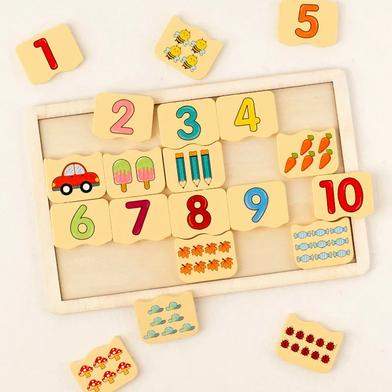 Kids Number Animal Cognitive Matching Puzzle
