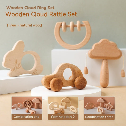 Wooden Cloud Rattle Set