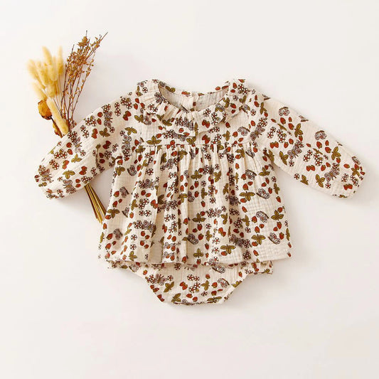 Organic Cotton Baby Girl Clothes Floal Newborn Girls Romper Cute Baby Girl Dress