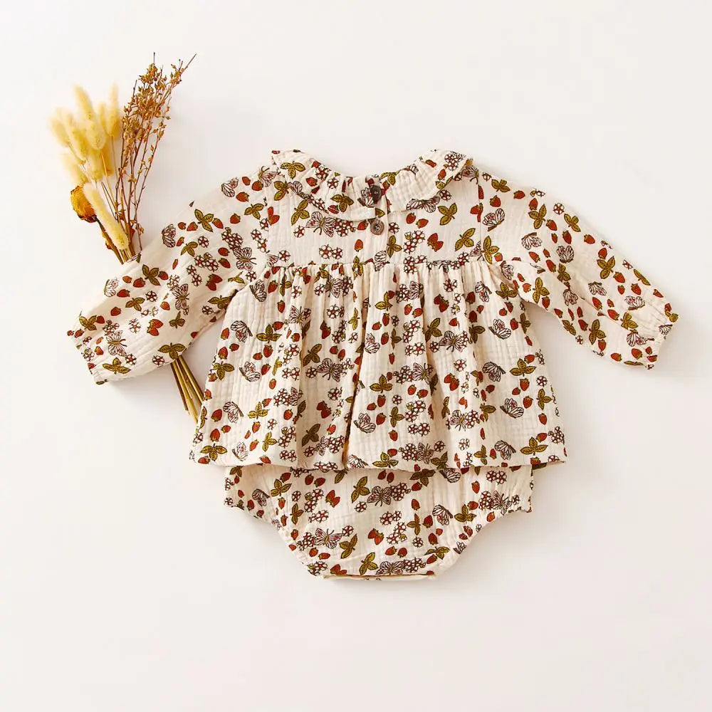Organic Cotton Baby Girl Clothes Floal Newborn Girls Romper Cute Baby Girl Dress